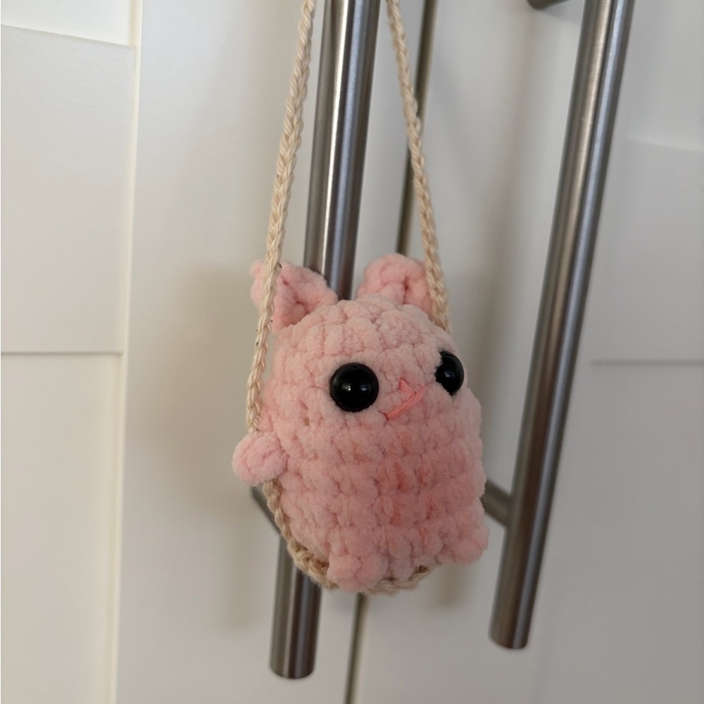 Handmade Crochet Amigurumi Swinging Bunny Rabbit
